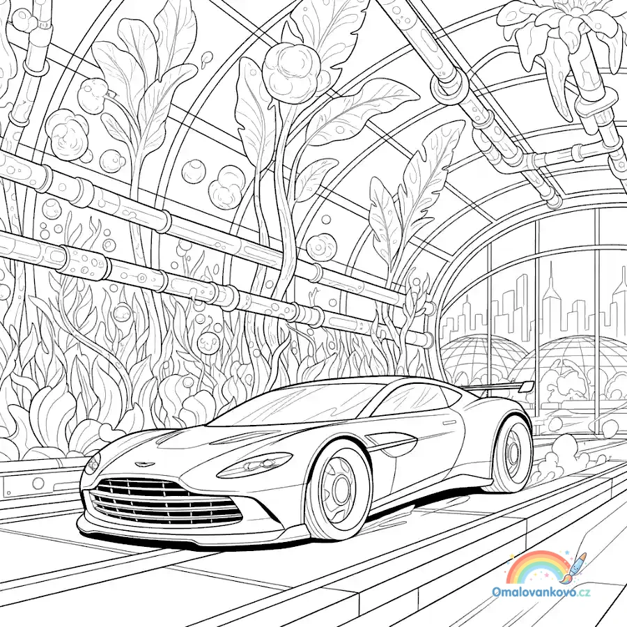 Omalovánka Aston Martin k vytisknutí na A4