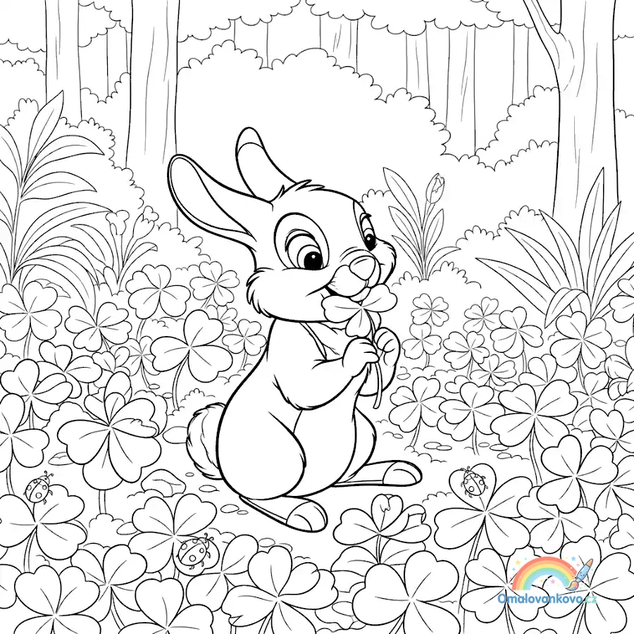 Omalovánka Bambi 16 k vytisknutí na A4