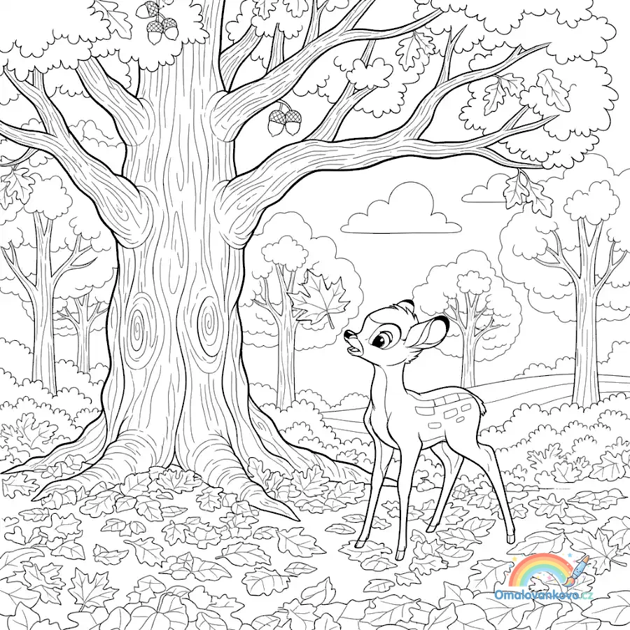 Omalovánka Bambi 38 k vytisknutí na A4