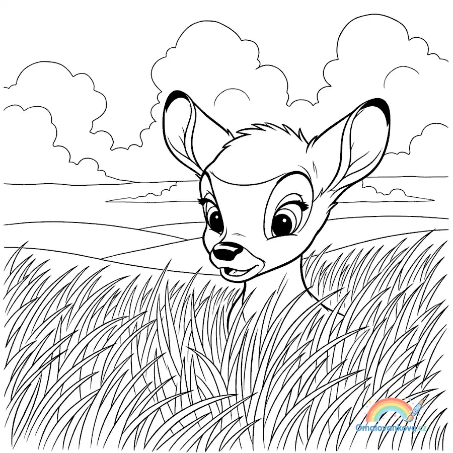 Omalovánka Bambi 35 k vytisknutí na A4