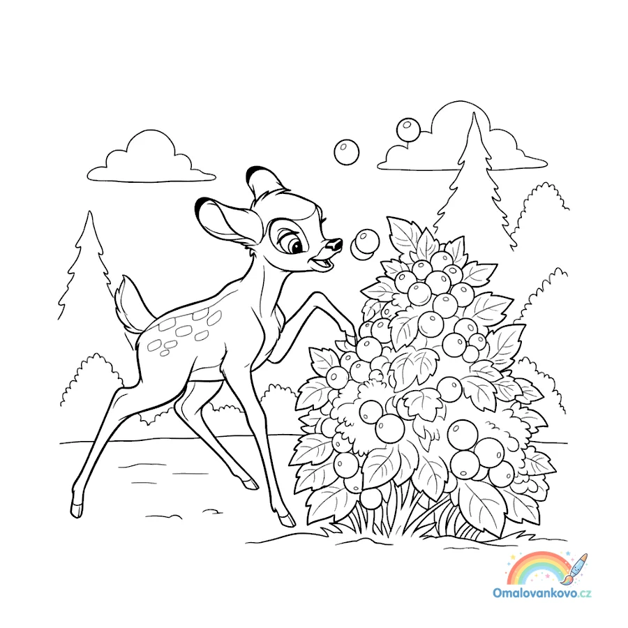 Omalovánka Bambi 3 k vytisknutí na A4