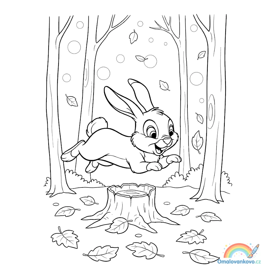 Omalovánka Bambi 19 k vytisknutí na A4