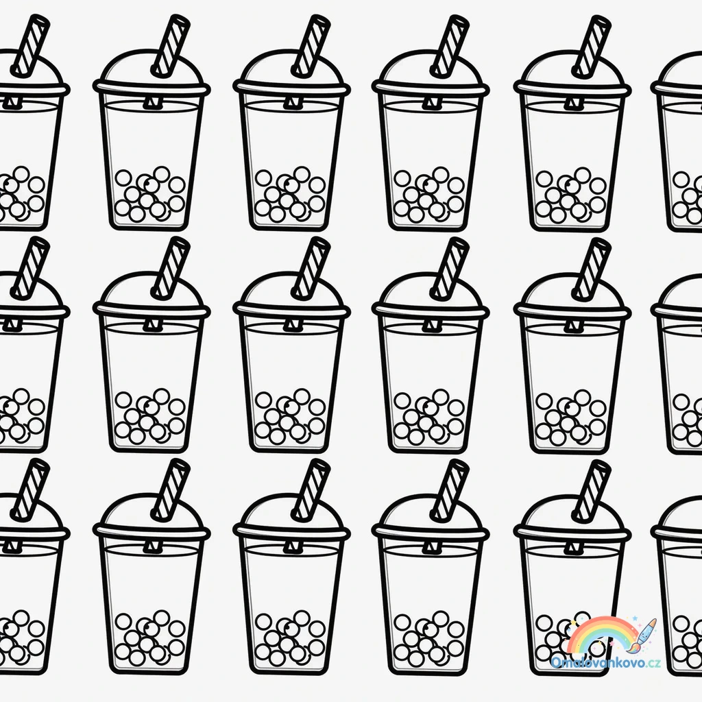Omalovánka Bubble Tea 9 k vytisknutí na A4