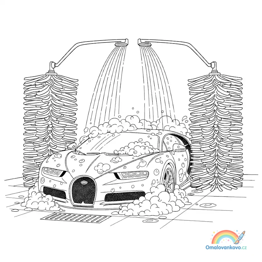 Omalovánka Bugatti v pěně k vytisknutí na A4