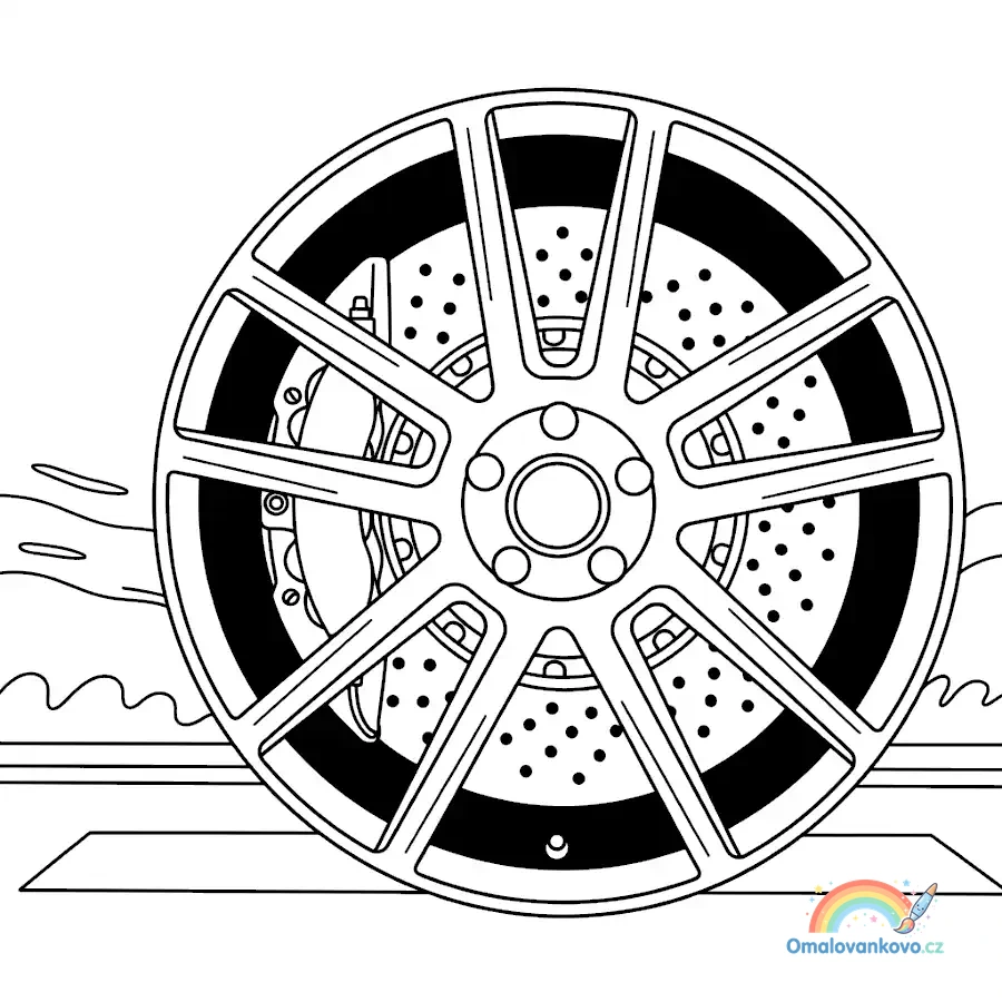 Omalovánka detail brzd sportovní Corvette