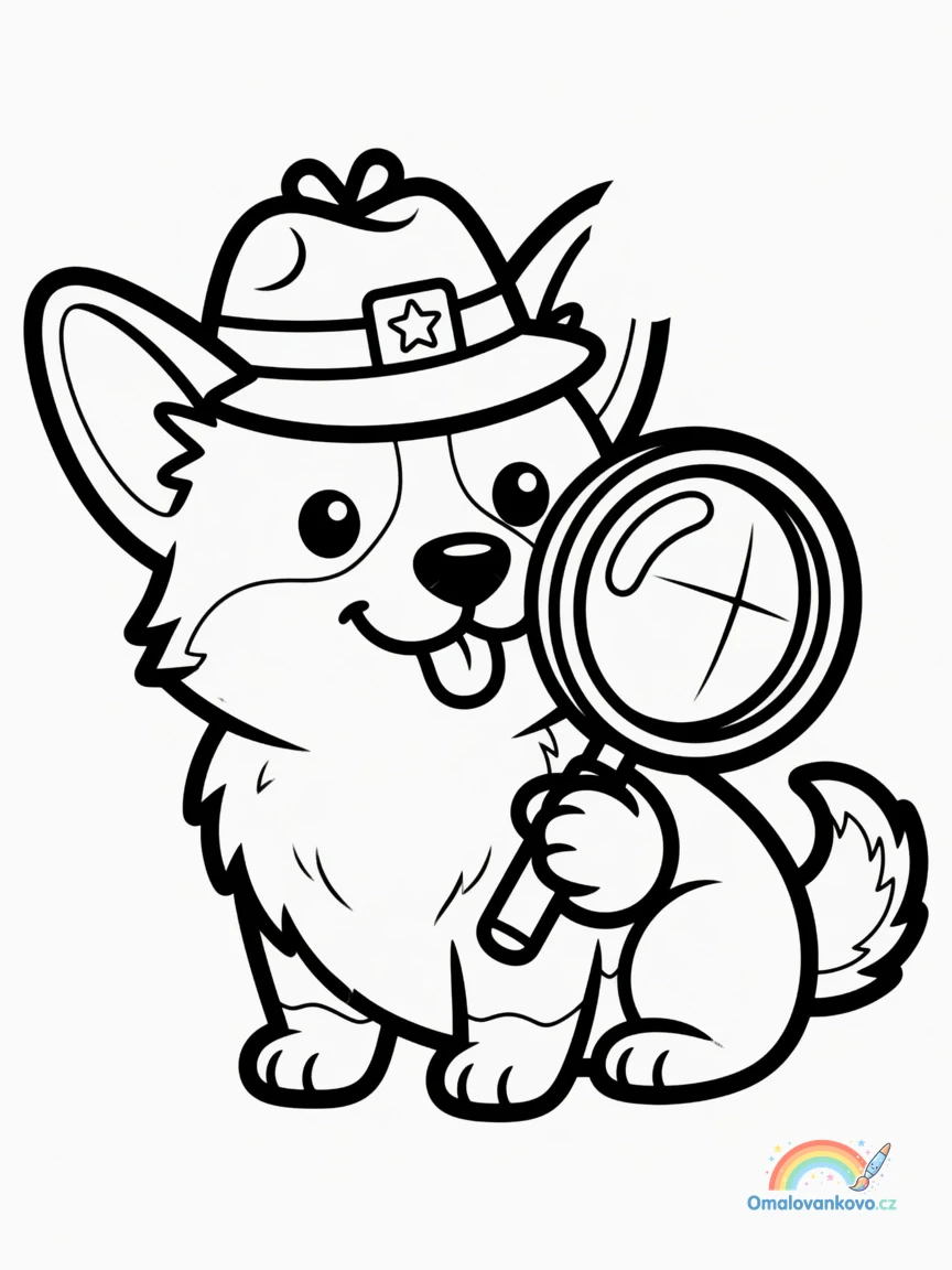 Omalovánka Corgi 3 k vytisknutí na A4