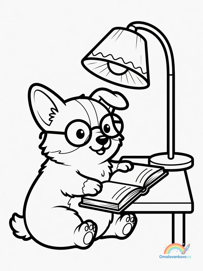 Omalovánka Corgi 16 k vytisknutí na A4