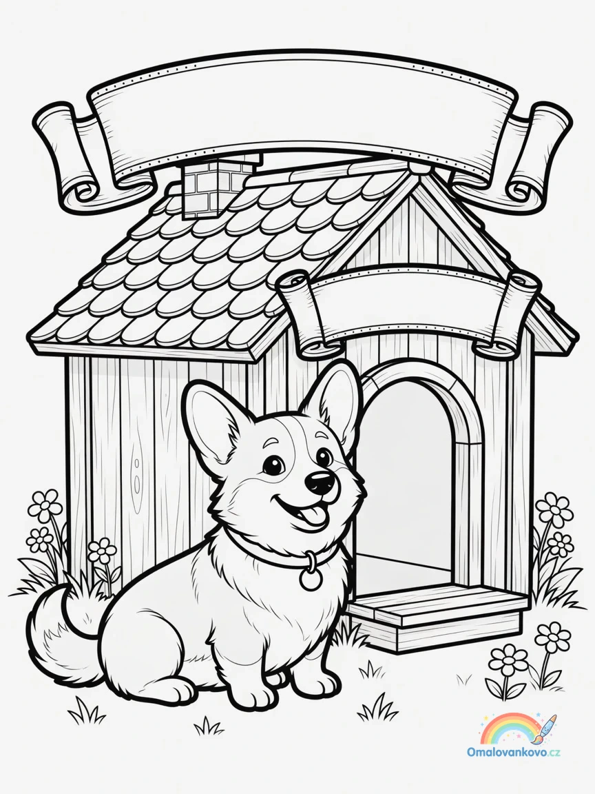 Omalovánka Corgi 10 k vytisknutí na A4