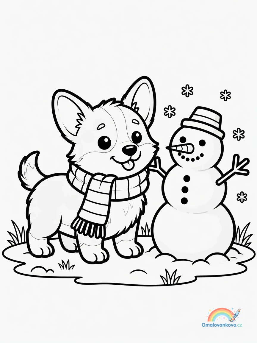 Omalovánka Corgi 7 k vytisknutí na A4