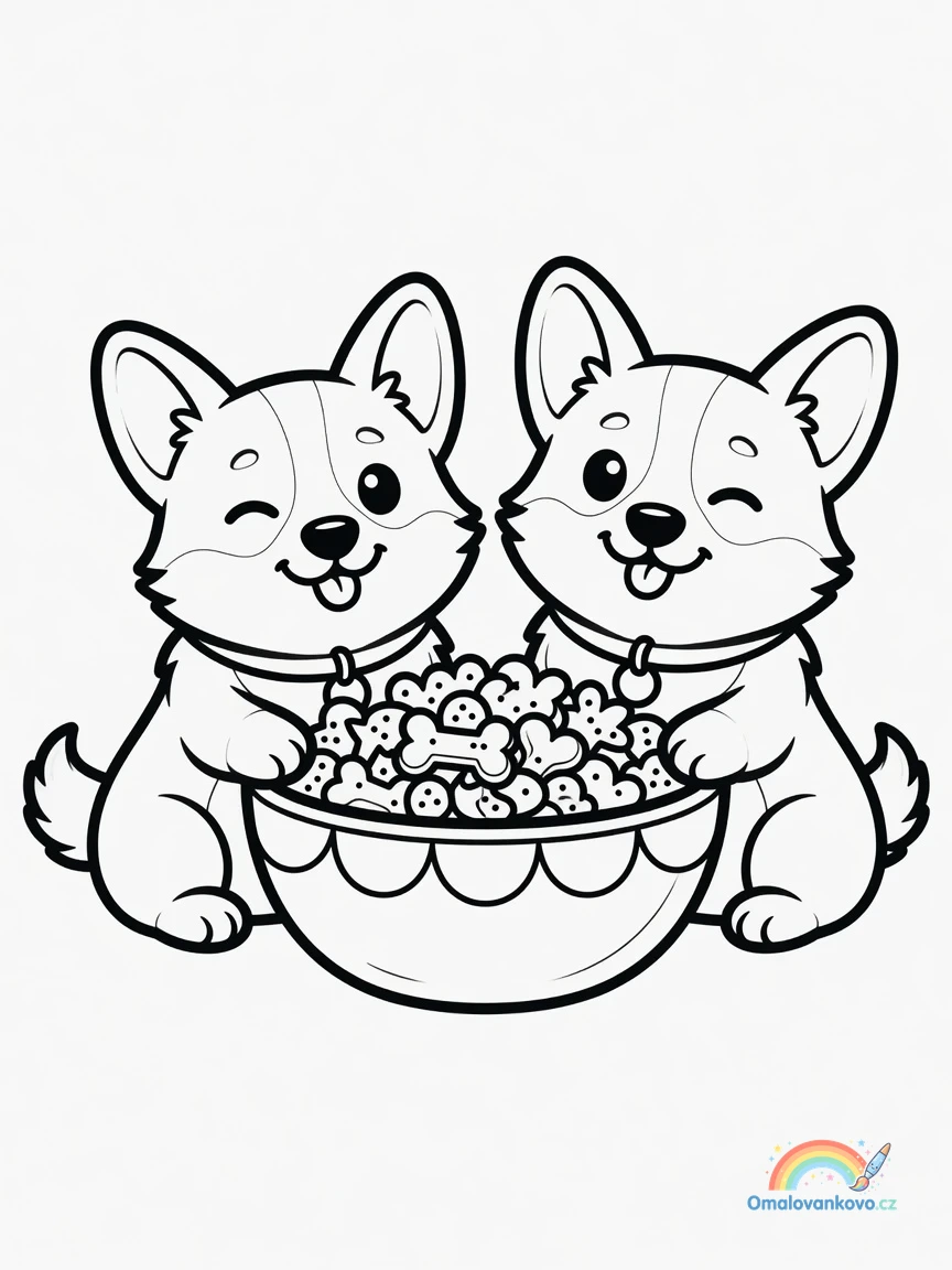 Omalovánka Corgi 17 k vytisknutí na A4