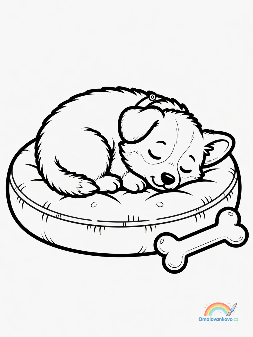 Omalovánka Corgi 4 k vytisknutí na A4