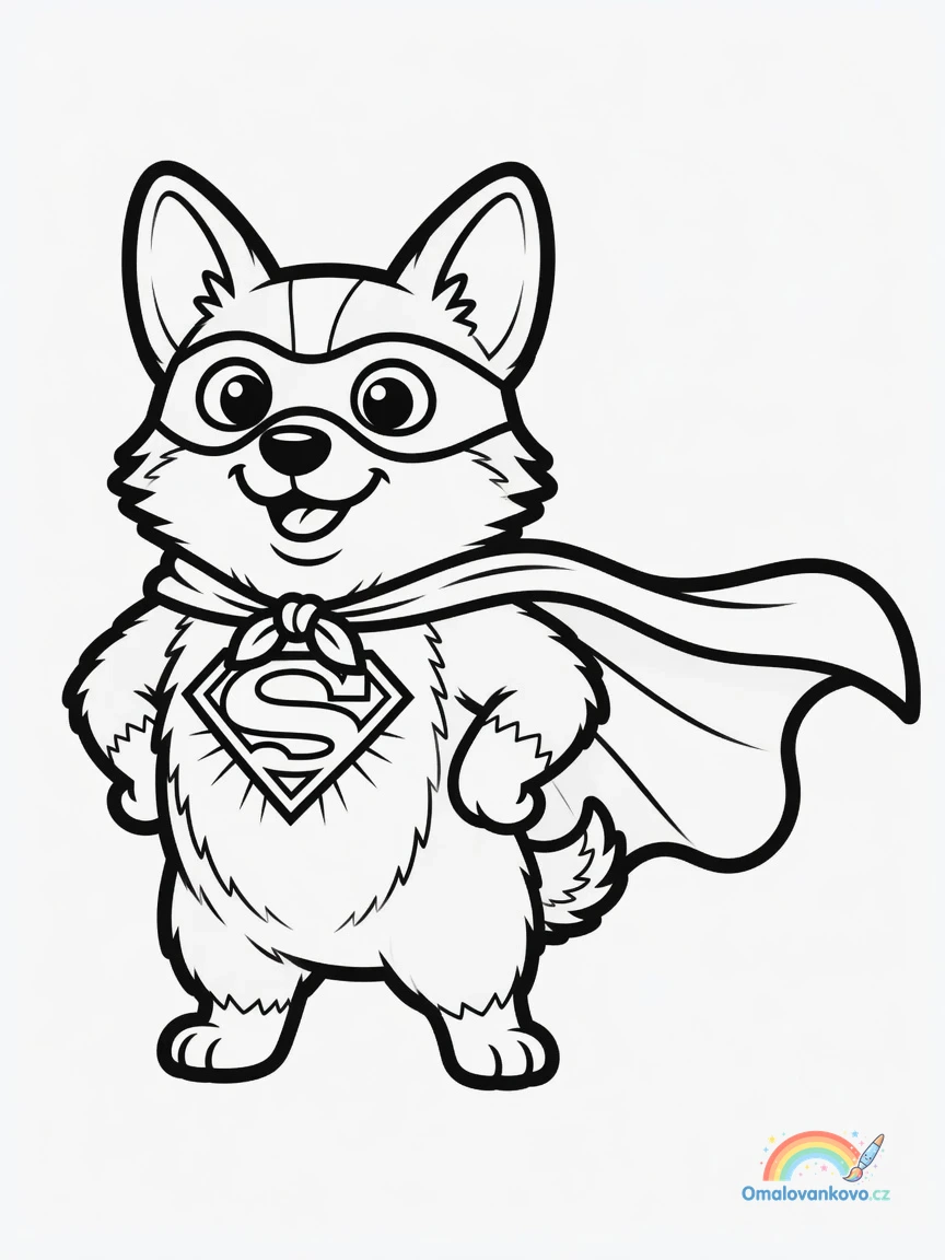 Omalovánka Corgi 14 k vytisknutí na A4