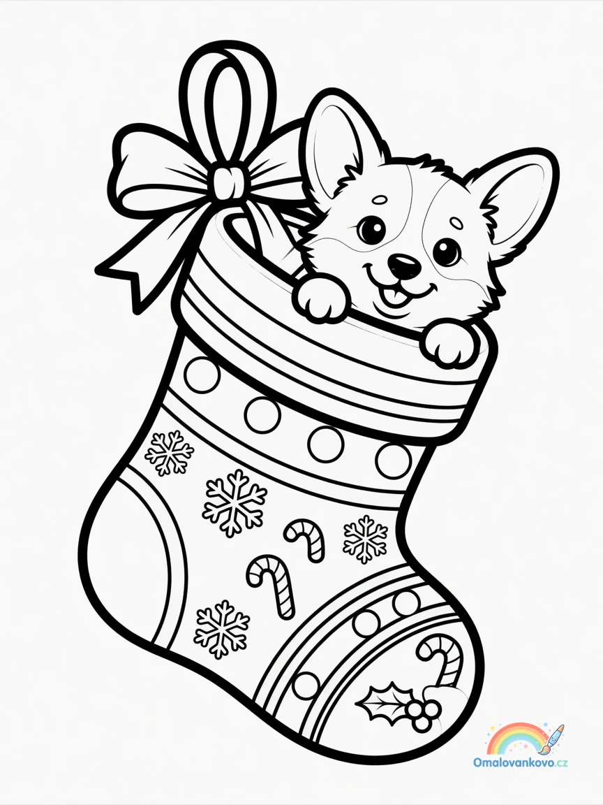 Omalovánka Corgi 11 k vytisknutí na A4