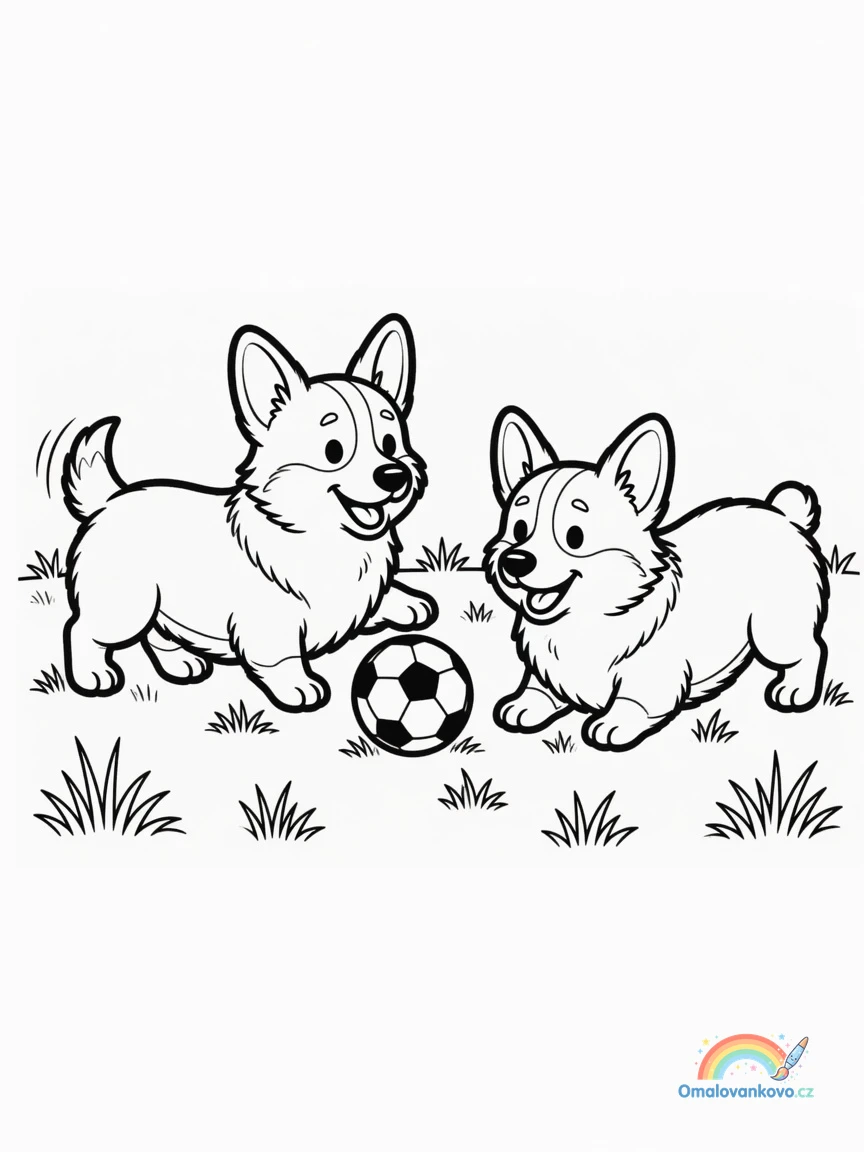 Omalovánka Corgi 5 k vytisknutí na A4