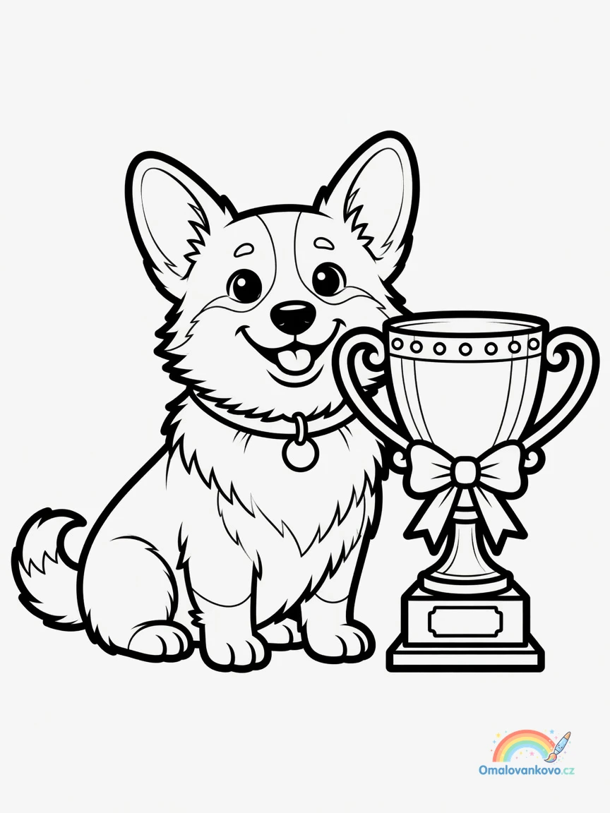 Omalovánka Corgi 23 k vytisknutí na A4