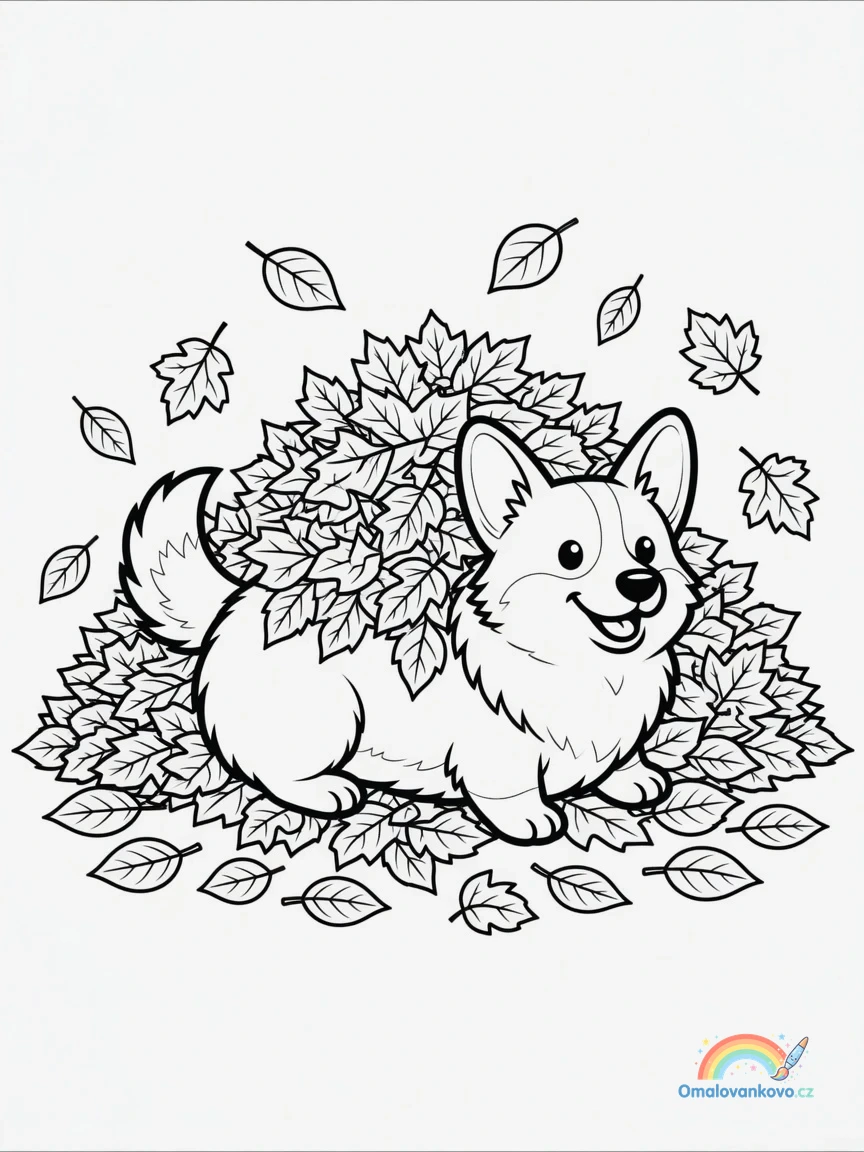 Omalovánka Corgi 21 k vytisknutí na A4