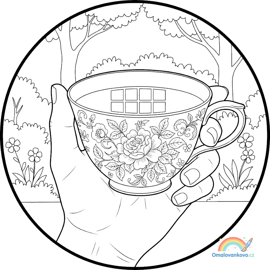Omalovánka Den čaje – porcelánový servis