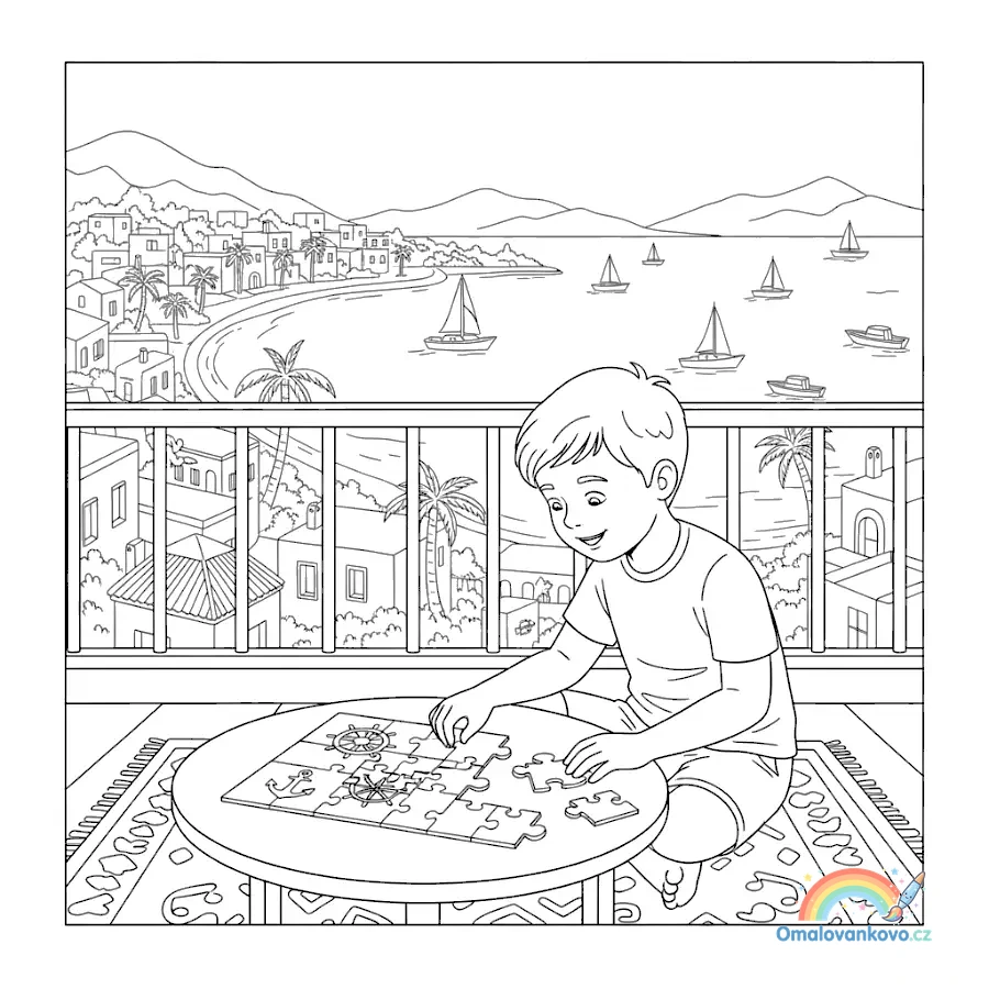Omalovánka k vytištění Den puzzlí 16
