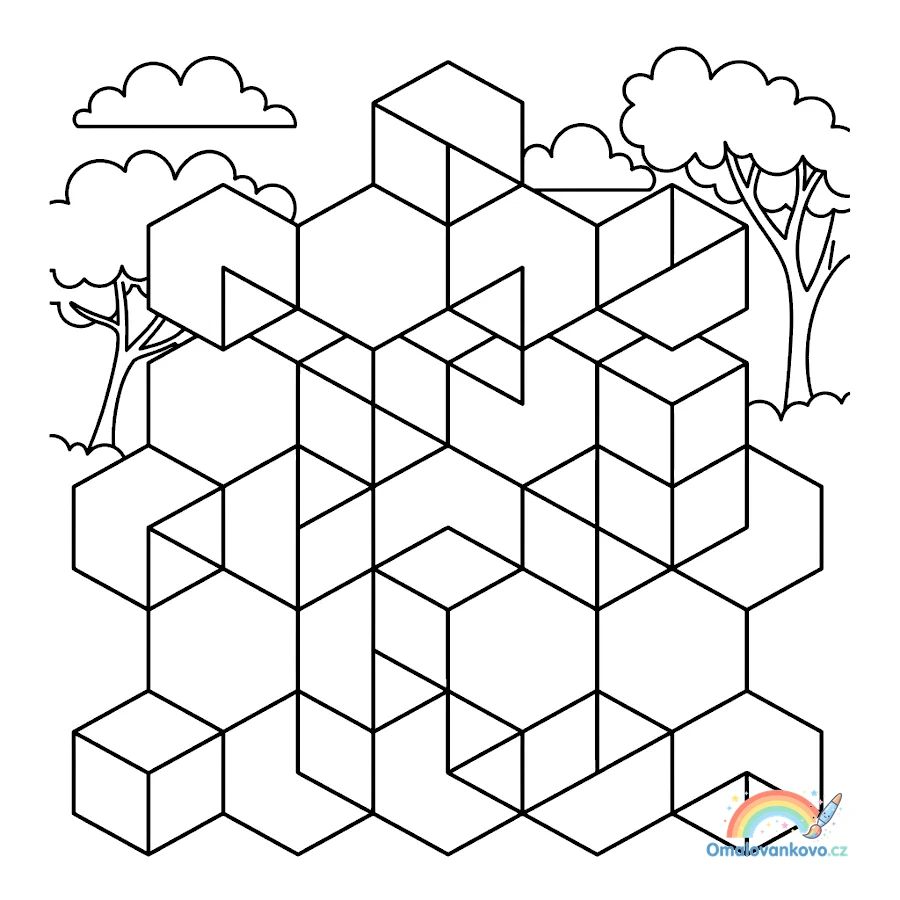 Abstraktní geometrická mozaika pro milovníky vzorů