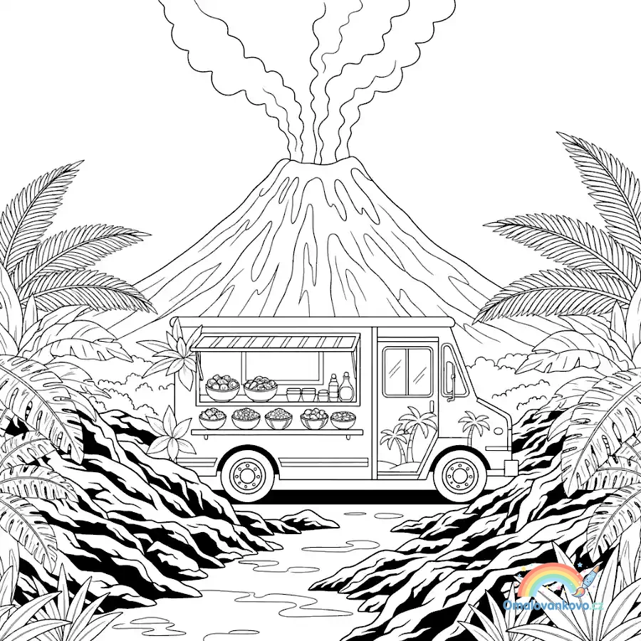 Dobrodružný food truck v krajině pod sopkou