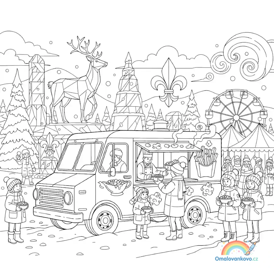 Zimní food truck s kanadskou specialitou poutine
