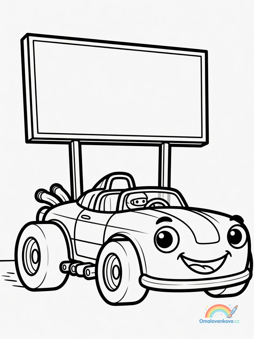 Omalovánka Závodní monopost 10 k vytisknutí na A4