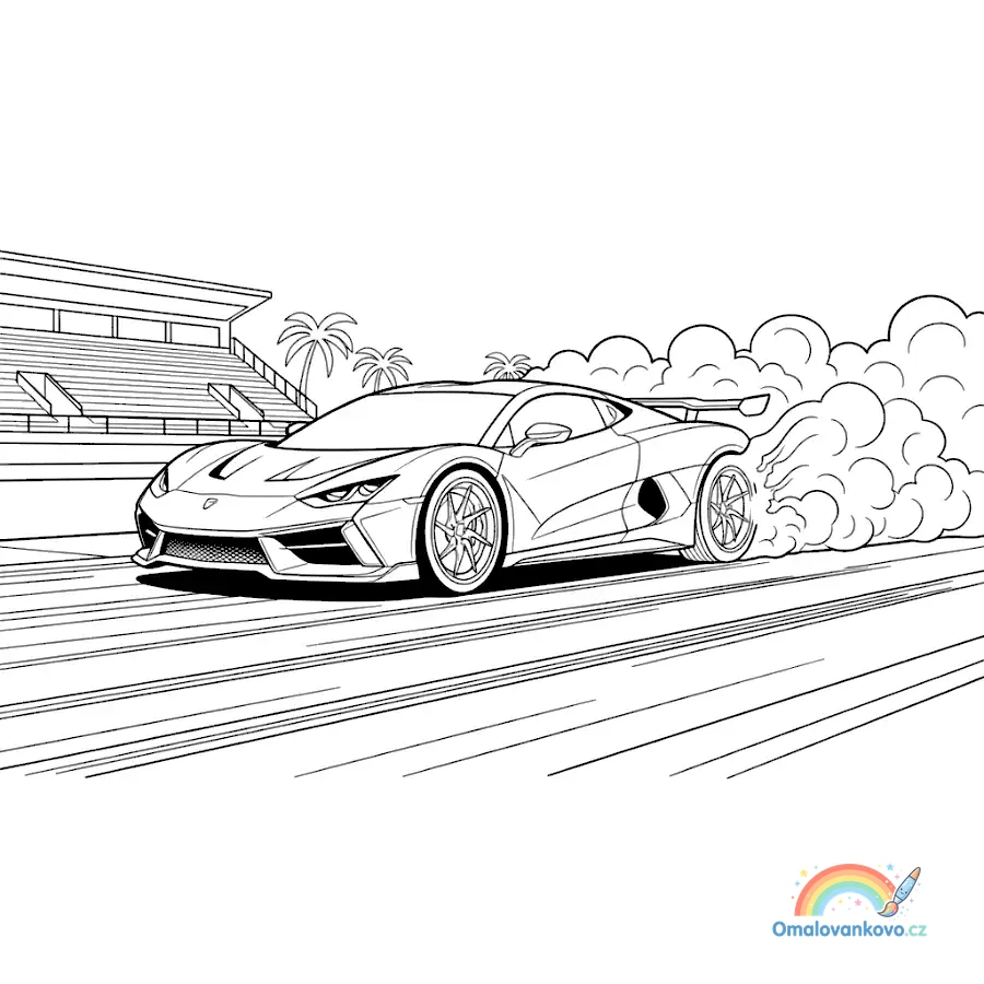 Omalovánka Hypersport pálí gumy k vytisknutí na A4