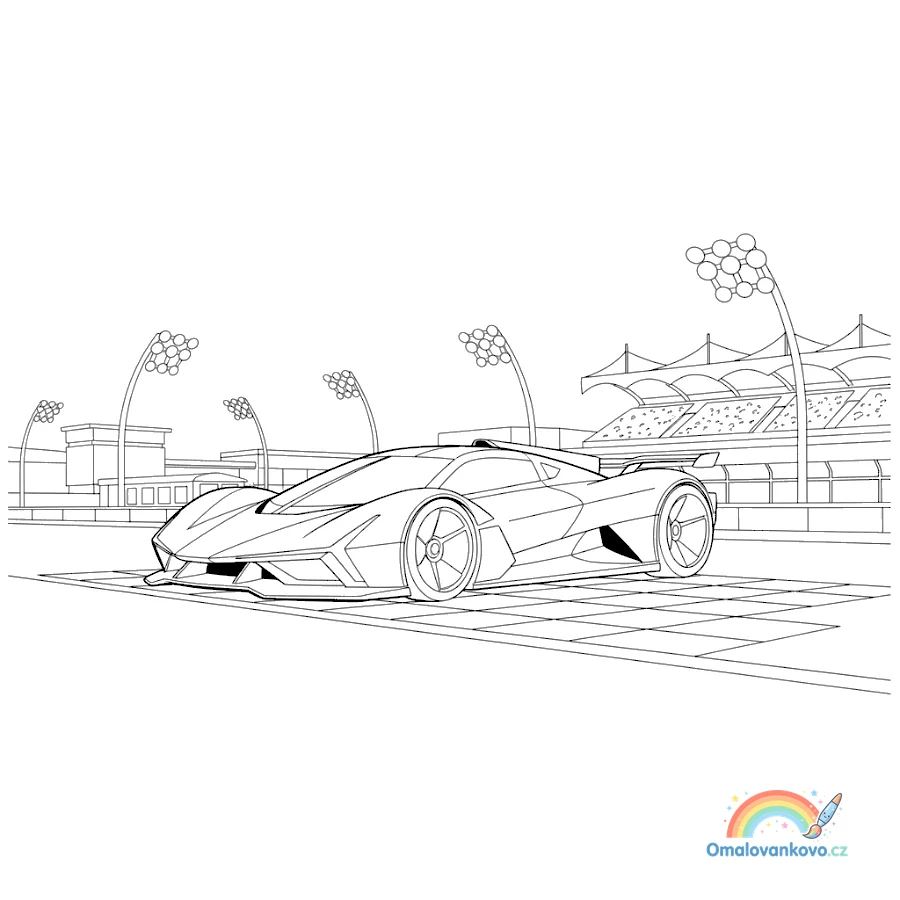 Omalovánka Hypersport na startu k vytisknutí na A4