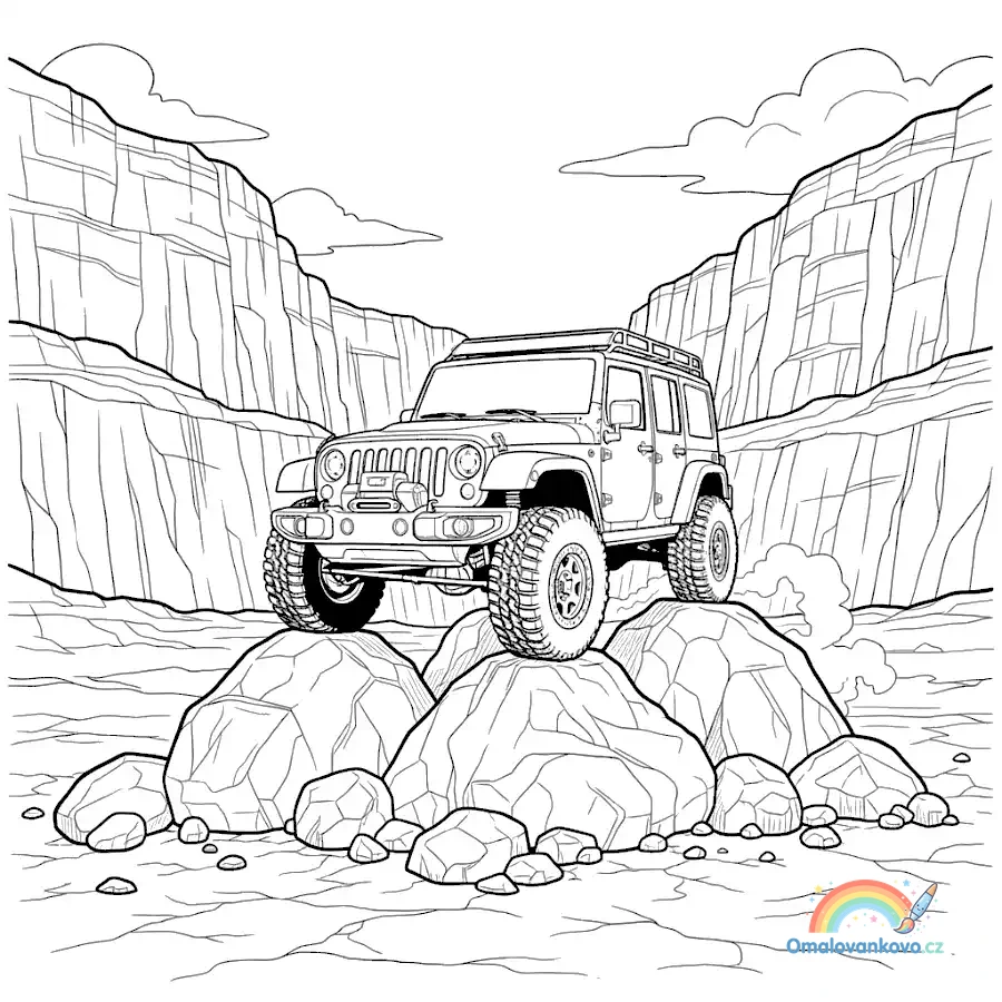 Jeep a terénní vozy k vytisknutí