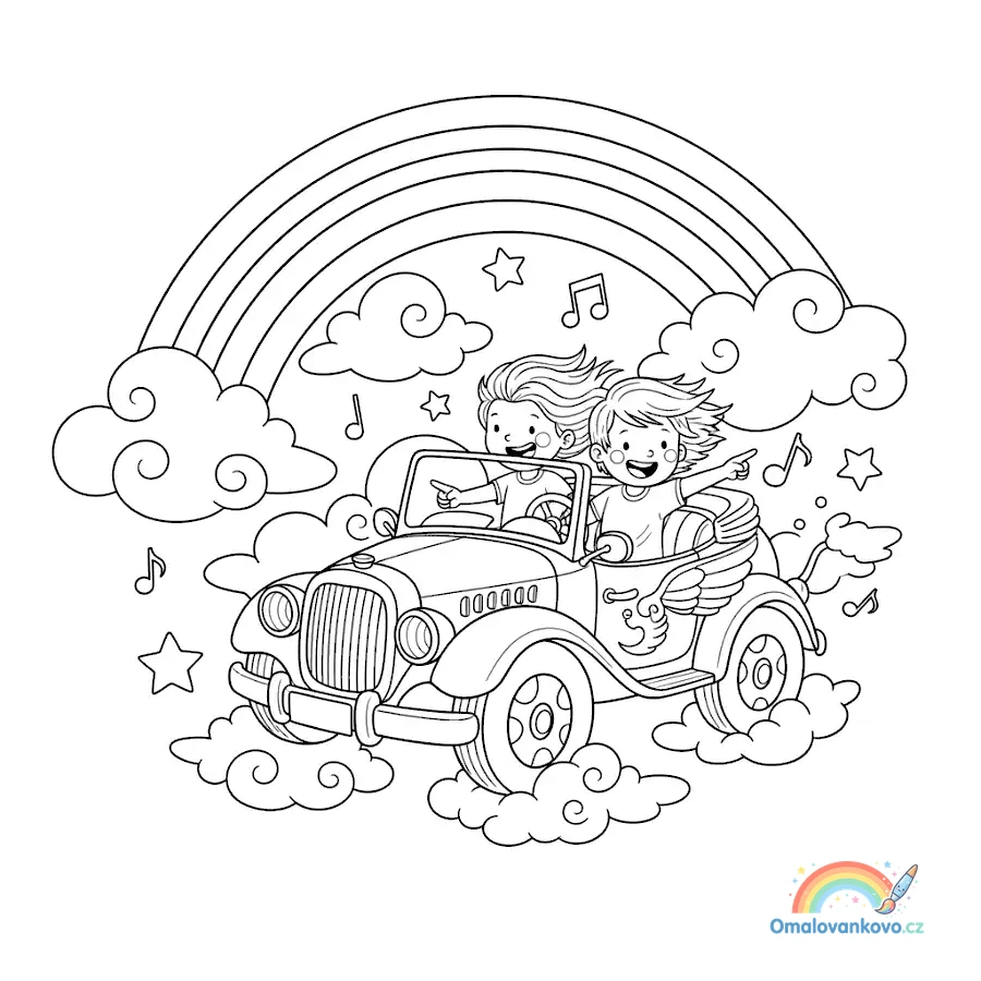 Omalovánka Magické auto k vytisknutí na A4