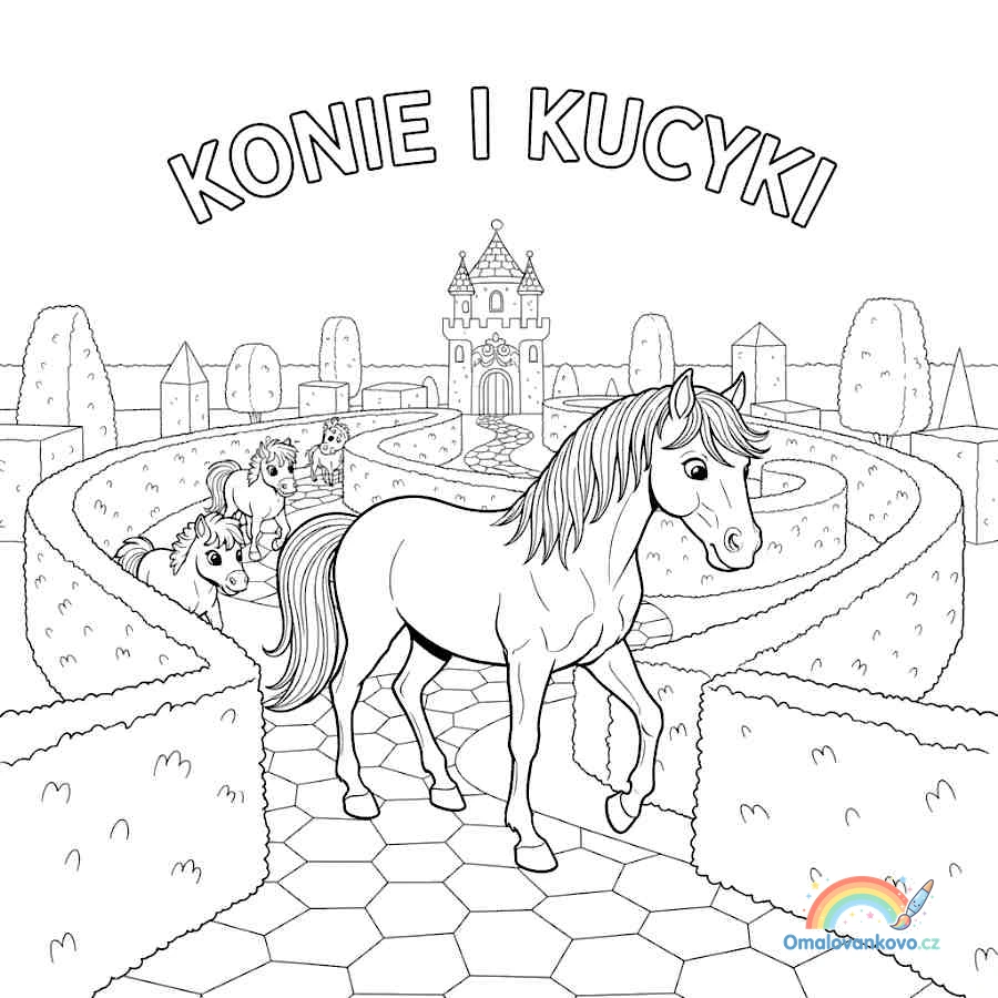 Koně a poníci k vytisknutí