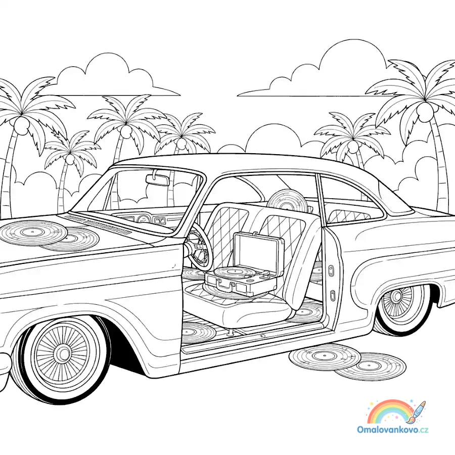 Omalovánka Lowrider a vinyly k vytisknutí na A4