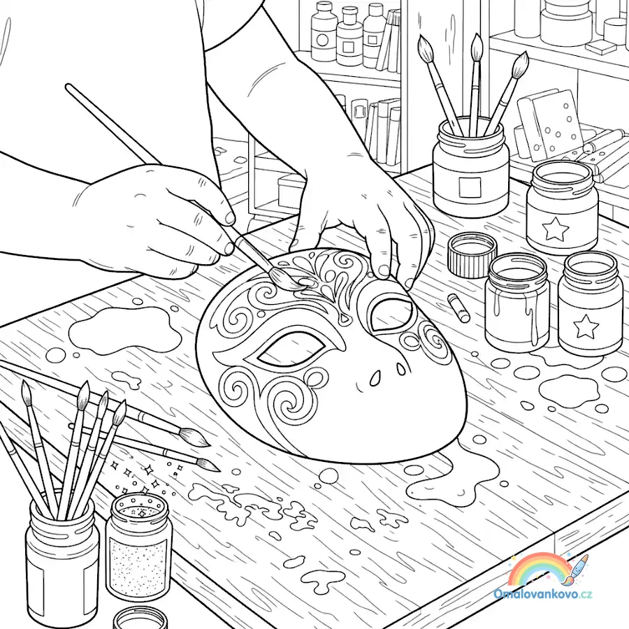 Kouzelná omalovánka maskarni bal kouzlo 23