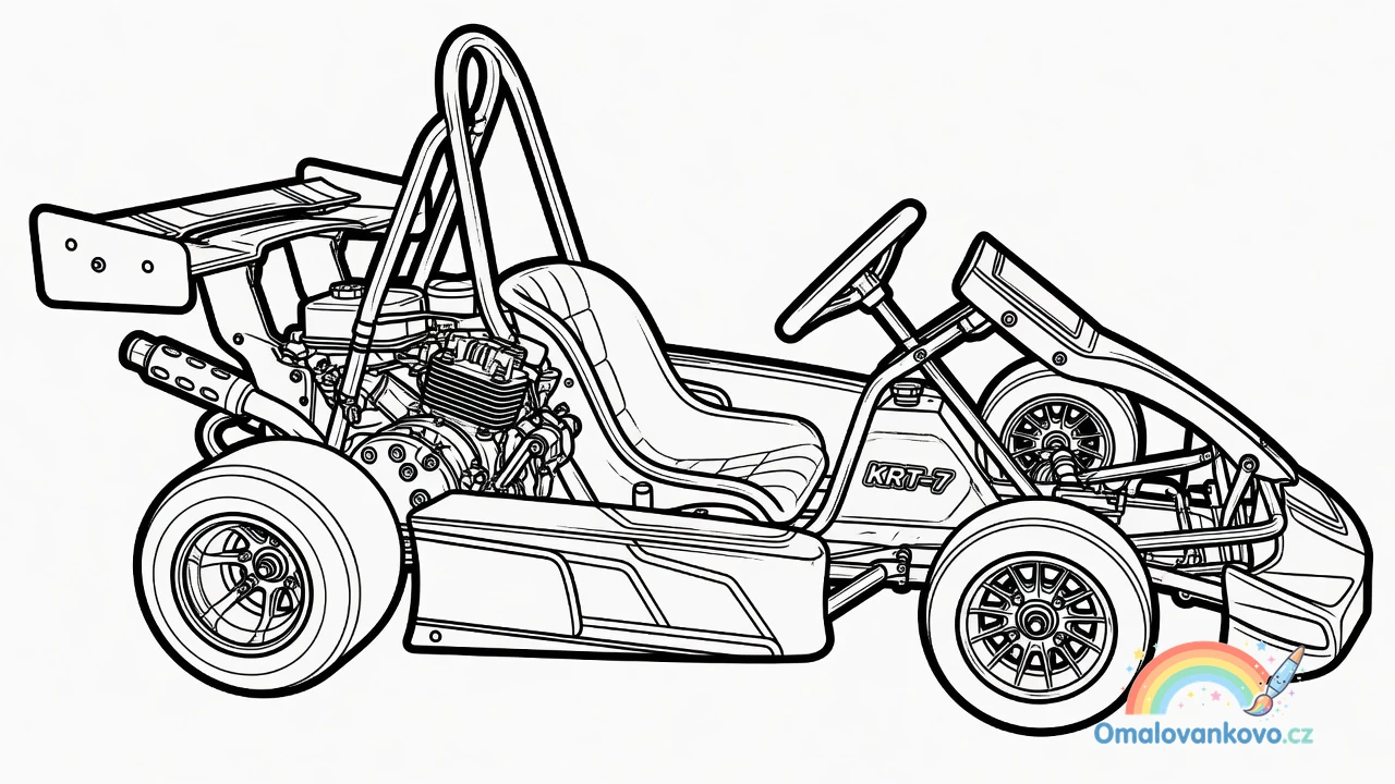 Omalovánka Motokára 1 k vytisknutí na A4