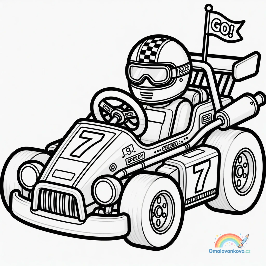 Omalovánka Motokára 5 k vytisknutí na A4
