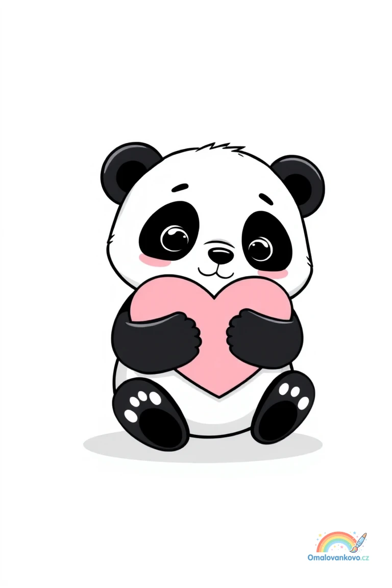 Omalovánka Sladká panda 3 k vytisknutí na A4