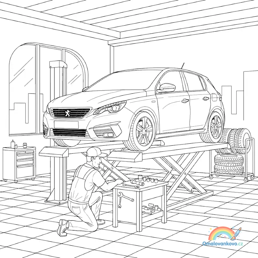Omalovánka Peugeot 30 k vytisknutí na A4