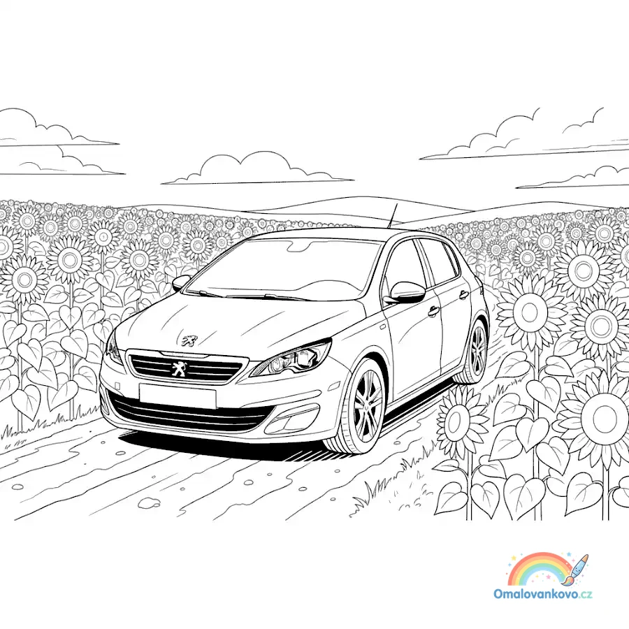 Omalovánka Peugeot 19 k vytisknutí na A4