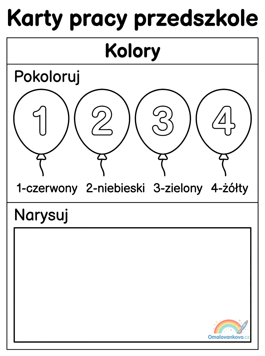 Omalovánka Pracovní listy pro školku 12 k vytisknutí na A4