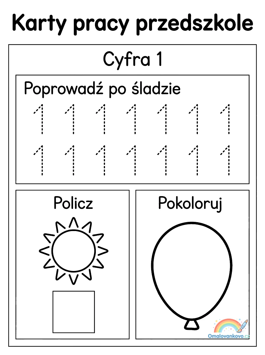 Omalovánka Pracovní listy pro školku 30 k vytisknutí na A4