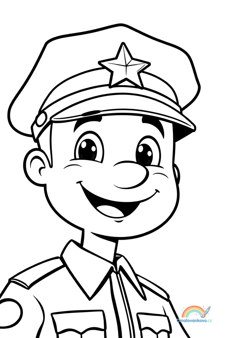 Omalovánka policisty 3 k vytisknutí na A4