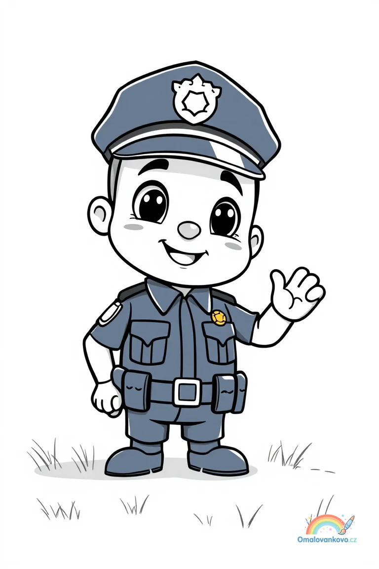 Omalovánka policisty 7 k vytisknutí na A4