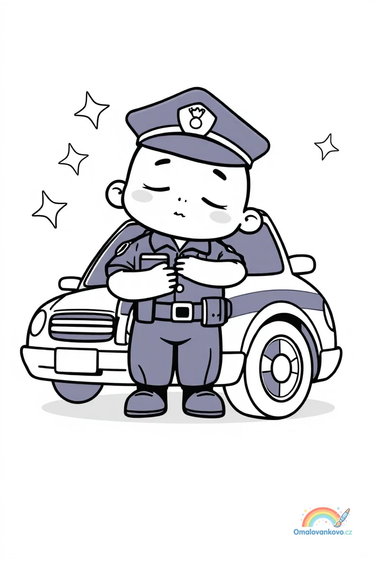Omalovánka policisty 11 k vytisknutí na A4