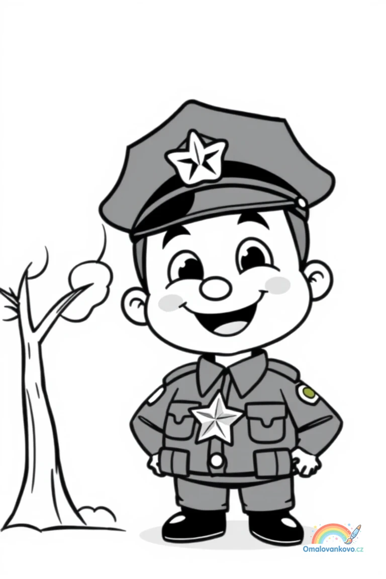 Omalovánka policisty 10 k vytisknutí na A4