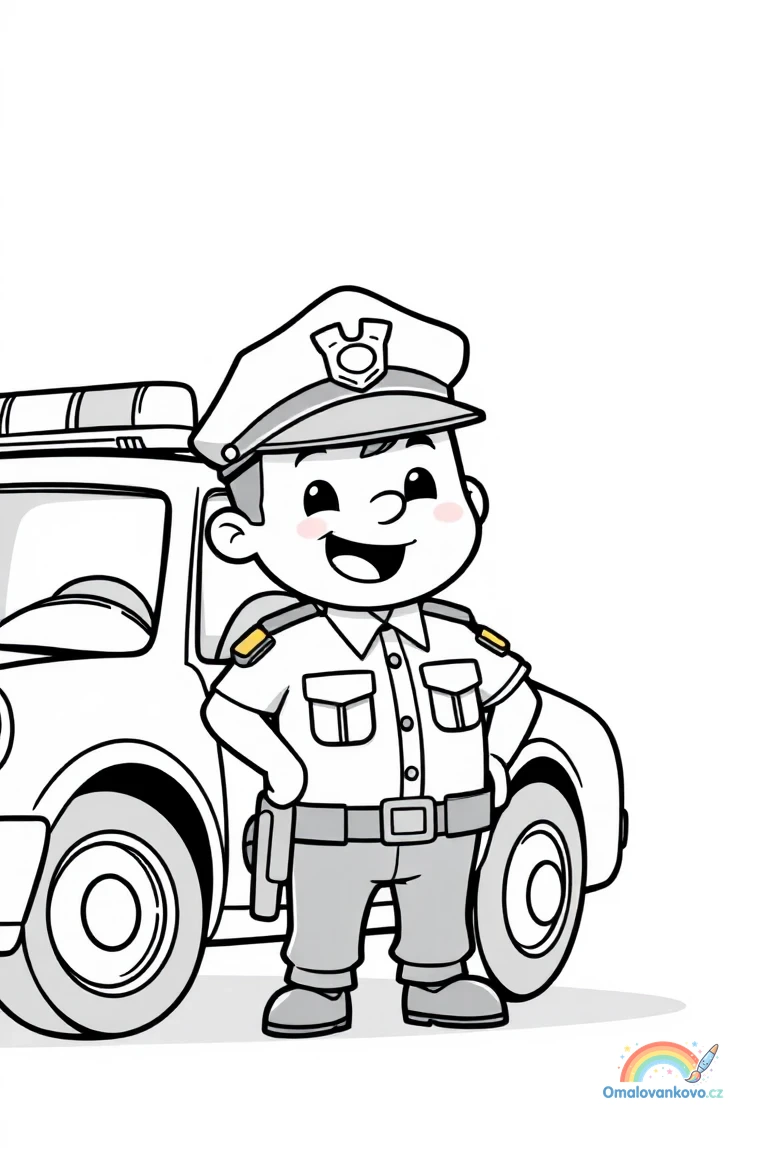 Omalovánka policisty 16 k vytisknutí na A4