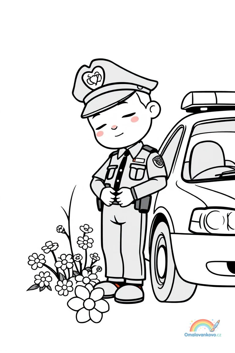 Omalovánka policisty 17 k vytisknutí na A4