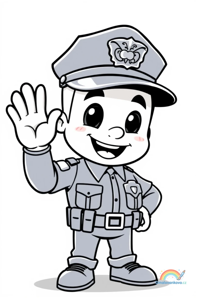 Omalovánka policisty 4 k vytisknutí na A4