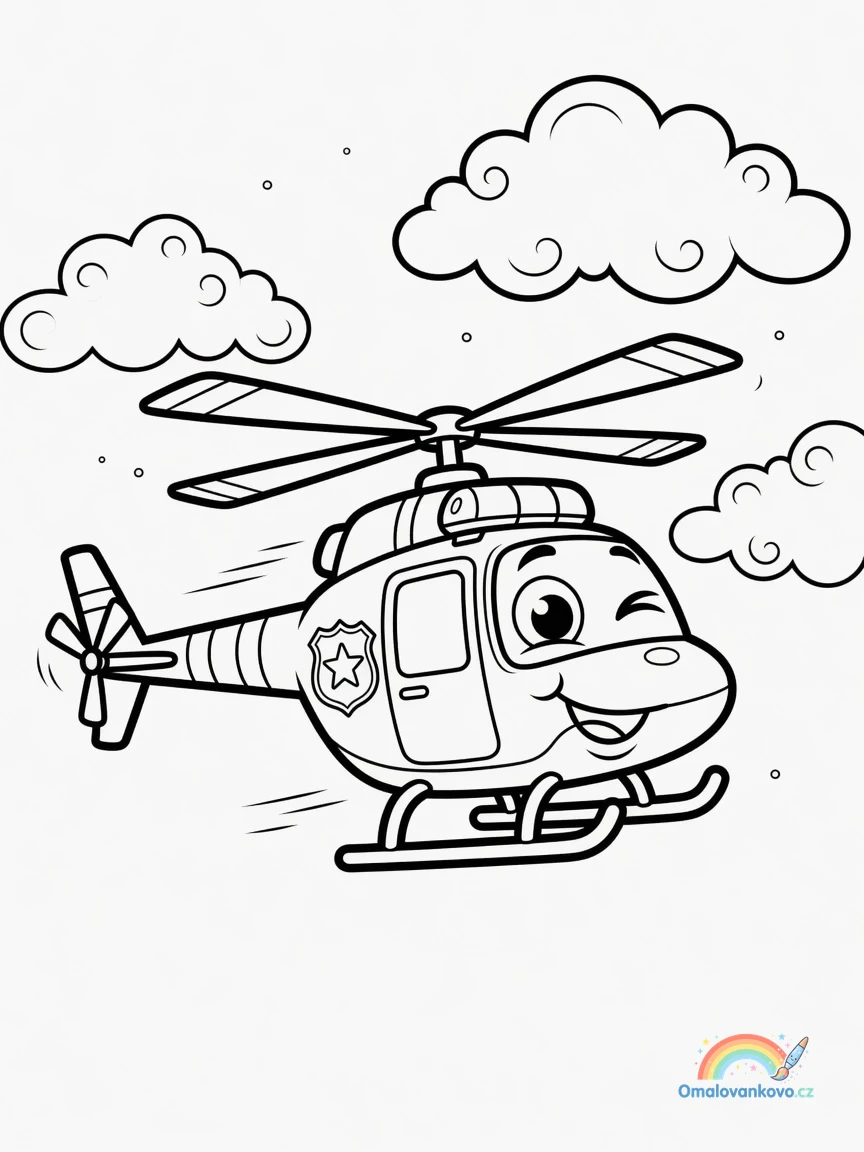 Policejní omalovánka k vytisknutí - helikoptéra 12