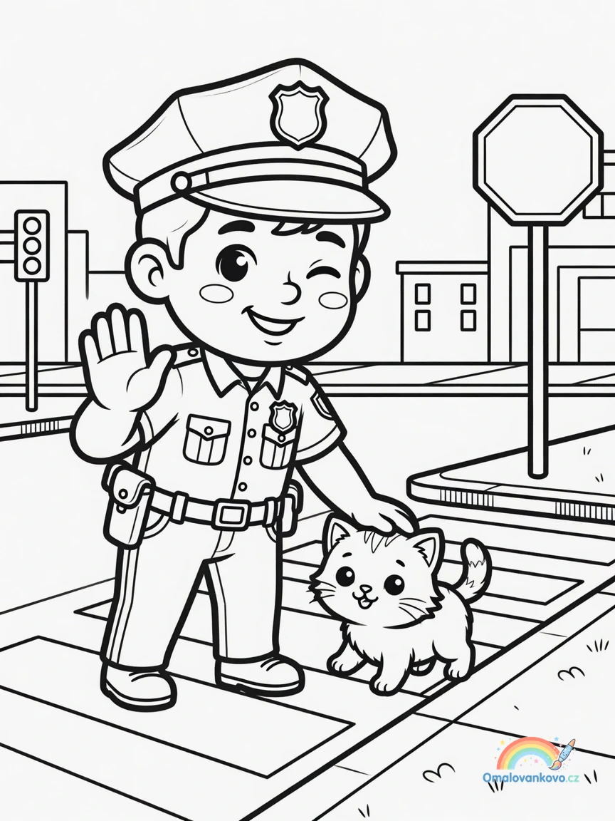 Policejní omalovánka k vytisknutí - strážce 10