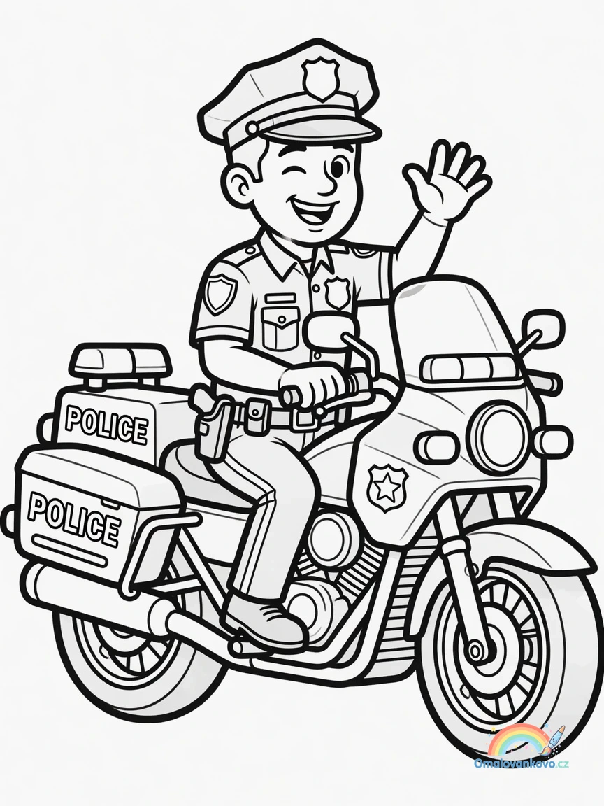 Policejní omalovánka k vytisknutí - policejní vůz 4